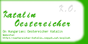 katalin oestereicher business card